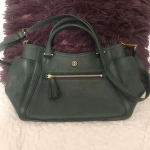 Tory Burch Frances Small Satchel in Jitney Green